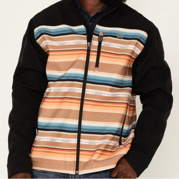 Cinch mens softshell southwestern logo jacket - Picture 1 of 3